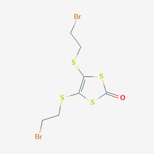 molecular formula C7H8Br2OS4 B161590 4,5-Bis(2-bromo-ethylsulfanyl)-[1,3]dithiol-2-one CAS No. 128258-75-3