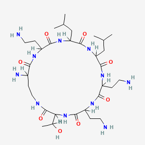 molecular formula C32H61N11O8 B1615924 Polymyxin E1,1-de[N2-(6-methyl-1-oxooctyl)-L-2,4-diaminobutanoicacid]-2-de-L-threonine-3-de(L-2,4-diaminobutanoic acid)- (9CI) CAS No. 75748-25-3