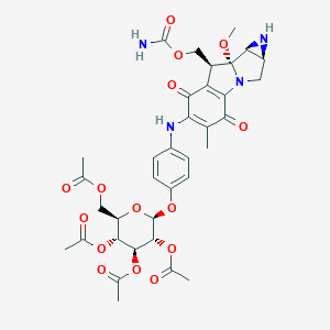 molecular formula C35H40N4O15 B161602 N-(4-(2,3,4,6-Tetra-O-acetyl-D-glucopyranosyl)oxy)phenylmitomycin C CAS No. 134136-38-2