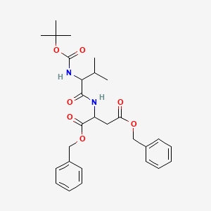 molecular formula C28H36N2O7 B1616025 Dibenzyl 2-[[3-methyl-2-[(2-methylpropan-2-yl)oxycarbonylamino]butanoyl]amino]butanedioate CAS No. 70853-19-9