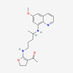 molecular formula C21H27N3O3 B1616059 1-[2-({4-[(6-Methoxyquinolin-8-yl)amino]pentyl}amino)-4,5-dihydrofuran-3-yl]ethanone CAS No. 223661-25-4