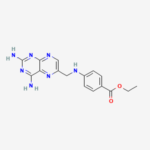 molecular formula C16H17N7O2 B1616066 Ethyl 4-{[(2,4-diaminopteridin-6-yl)methyl]amino}benzoate CAS No. 23853-08-9