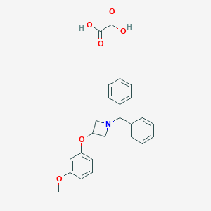 molecular formula C25H25NO6 B161607 1-(Diphenylmethyl)-3-(3-methoxyphenoxy)-azetidine oxalate CAS No. 132924-49-3