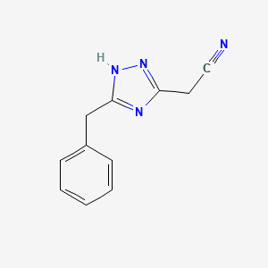 molecular formula C11H10N4 B1616084 (3-Benzyl-1H-1,2,4-triazol-5-yl)acetonitrile CAS No. 57723-86-1