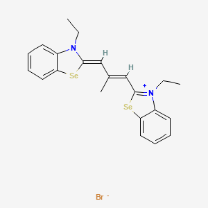 molecular formula C22H23BrN2Se2 B1616094 Benzoselenazolium, 3-ethyl-2-(3-(3-ethyl-2(3H)-benzoselenazolylidene)-2-methyl-1-propenyl)-, bromide CAS No. 24687-31-8