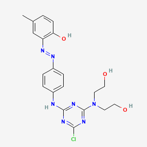 B1616102 Phenol, 2-[[4-[[4-[bis(2-hydroxyethyl)amino]-6-chloro-1,3,5-triazin-2-yl]amino]phenyl]azo]-4-methyl- CAS No. 56275-25-3