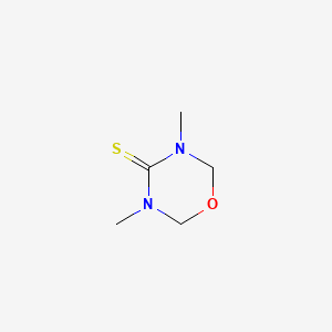 molecular formula C5H10N2OS B1616105 4H-1,3,5-Oxadiazine-4-thione, tetrahydro-3,5-dimethyl- CAS No. 25952-35-6