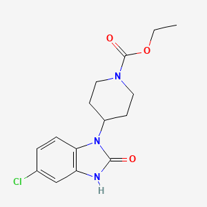 molecular formula C15H18ClN3O3 B1616154 Ethyl 4-(5-chloro-2,3-dihydro-2-oxo-1H-benzimidazol-1-yl)piperidine-1-carboxylate CAS No. 53786-46-2