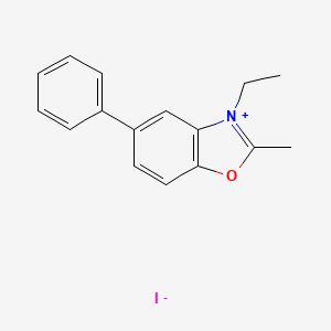 molecular formula C16H16INO B1616166 Benzoxazolium, 3-ethyl-2-methyl-5-phenyl-, iodide CAS No. 54919-49-2