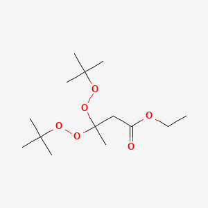 molecular formula C14H28O6 B1616167 Butanoic acid, 3,3-bis((1,1-dimethylethyl)dioxy)-, ethyl ester CAS No. 55794-20-2
