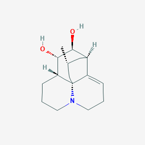 molecular formula C16H25NO2 B161622 (1S,10S,11S,12S,13R,15R)-15-Methyl-6-azatetracyclo[8.6.0.01,6.02,13]hexadec-2-ene-11,12-diol CAS No. 22594-91-8