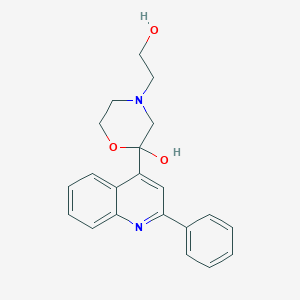 molecular formula C21H22N2O3 B1616340 4-(2-Hydroxyethyl)-2-(2-phenylquinolin-4-yl)morpholin-2-ol CAS No. 5445-70-5