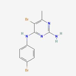 molecular formula C11H10Br2N4 B1616355 5-bromo-4-N-(4-bromophenyl)-6-methylpyrimidine-2,4-diamine CAS No. 6633-70-1