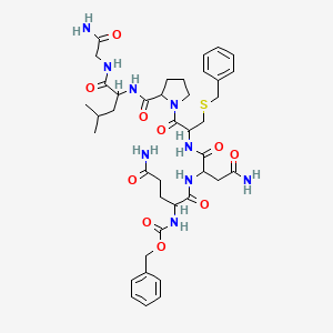 molecular formula C40H55N9O10S B1616362 benzyl N-[5-amino-1-[[4-amino-1-[[1-[2-[[1-[(2-amino-2-oxoethyl)amino]-4-methyl-1-oxopentan-2-yl]carbamoyl]pyrrolidin-1-yl]-3-benzylsulfanyl-1-oxopropan-2-yl]amino]-1,4-dioxobutan-2-yl]amino]-1,5-dioxopentan-2-yl]carbamate CAS No. 21688-11-9