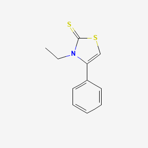 molecular formula C11H11NS2 B1616365 2(3H)-Thiazolethione, 3-ethyl-4-phenyl- CAS No. 55976-02-8