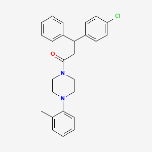 beta-(p-Chlorophenyl)phenethyl 4-(o-tolyl)piperazinyl ketone