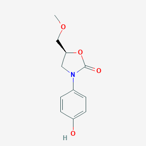 molecular formula C11H13NO4 B161656 (S)-3-(4-Hydroxyphenyl)-5-(methoxymethyl)-2-oxazolidinone CAS No. 135605-66-2