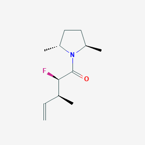 molecular formula C12H20FNO B161662 Pyrrolidine, 1-(2-fluoro-3-methyl-1-oxo-4-pentenyl)-2,5-dimethyl-, [2R-[1(2R*,3S*),2alpha,5beta]]- ( CAS No. 136734-68-4
