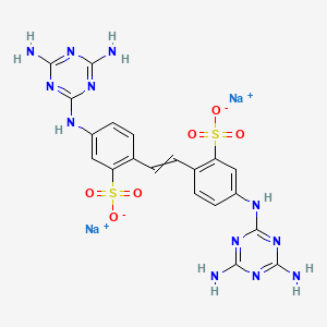 Benzenesulfonic acid, 2,2'-(1,2-ethenediyl)bis[5-[(4,6-diamino-1,3,5-triazin-2-yl)amino]-, sodium salt (1:2)