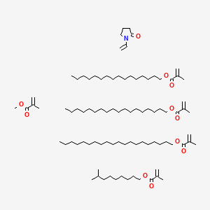 molecular formula C91H169NO11 B1616655 1-Ethenylpyrrolidin-2-one;hexadecyl 2-methylprop-2-enoate;icosyl 2-methylprop-2-enoate;methyl 2-methylprop-2-enoate;8-methylnonyl 2-methylprop-2-enoate;octadecyl 2-methylprop-2-enoate CAS No. 68171-46-0