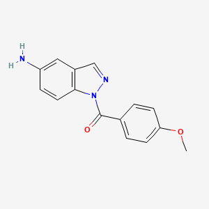 molecular formula C15H13N3O2 B1616689 (5-amino-1h-indazol-1-yl)(4-methoxyphenyl)methanone CAS No. 23856-24-8