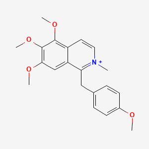 molecular formula C21H24NO4+ B1616816 Isoquinolinium, 5,6,7-trimethoxy-1-((4-methoxyphenyl)methyl)-2-methyl- CAS No. 6882-14-0