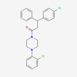 beta-(p-Chlorophenyl)phenethyl 4-(o-chlorophenyl)piperazinyl ketone
