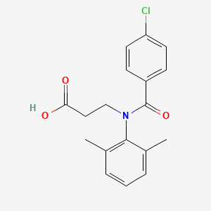 molecular formula C18H18ClNO3 B1616833 beta-ALANINE, N-(p-CHLOROBENZOYL)-N-2,6-XYLYL- CAS No. 30544-73-1