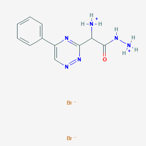 molecular formula C11H14Br2N6O B1616856 [2-(azaniumylamino)-2-oxo-1-(5-phenyl-1,2,4-triazin-3-yl)ethyl]azanium;dibromide CAS No. 69467-37-4
