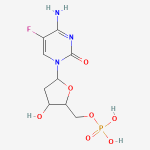 molecular formula C9H13FN3O7P B1616965 [5-(4-Amino-5-fluoro-2-oxopyrimidin-1-yl)-3-hydroxyoxolan-2-yl]methyl dihydrogen phosphate CAS No. 847-22-3