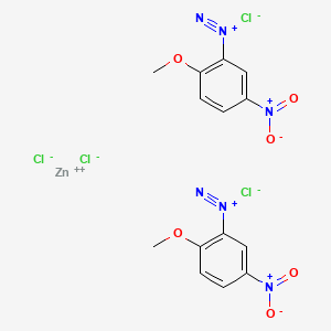 molecular formula C14H12Cl4N6O6Zn B1617014 zinc;2-methoxy-5-nitrobenzenediazonium;tetrachloride CAS No. 61919-18-4