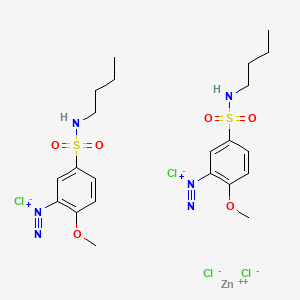 molecular formula C22H32Cl4N6O6S2Zn B1617016 zinc;5-(butylsulfamoyl)-2-methoxybenzenediazonium;tetrachloride CAS No. 62778-15-8