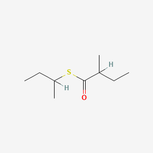 molecular formula C9H18OS B1617027 Butanethioic acid, 2-methyl-, S-(1-methylpropyl) ester CAS No. 34322-08-2