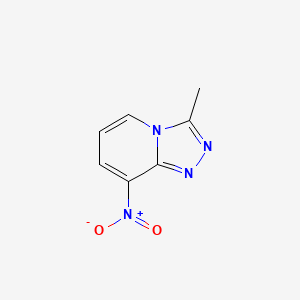 molecular formula C7H6N4O2 B1617044 1,2,4-Triazolo[4,3-a]pyridine, 3-methyl-8-nitro- CAS No. 31040-10-5