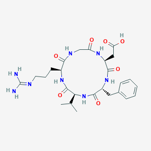 molecular formula C26H38N8O7 B161707 cyclo(Arg-Gly-Asp-D-Phe-Val) 