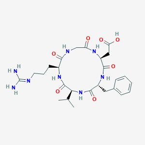 molecular formula C26H38N8O7 B161707 cyclo(Arg-Gly-Asp-D-Phe-Val) CAS No. 137813-35-5