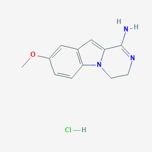 molecular formula C12H14ClN3O B161710 Pyrazino(1,2-a)indol-1-amine, 3,4-dihydro-8-methoxy-, monohydrochloride CAS No. 127556-78-9