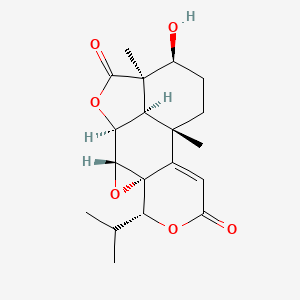 (1S,2R,4R,5R,10S,13S,14R,17R)-13-hydroxy-10,14-dimethyl-5-propan-2-yl-3,6,16-trioxapentacyclo[8.6.1.02,4.04,9.014,17]heptadec-8-ene-7,15-dione