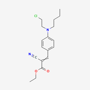 2-Propenoic acid, 3-[4-[butyl(2-chloroethyl)amino]phenyl]-2-cyano-, ethyl ester