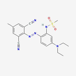 molecular formula C20H22N6O2S B1617236 Methanesulfonamide, N-[2-[(2,6-dicyano-4-methylphenyl)azo]-5-(diethylamino)phenyl]- CAS No. 68385-96-6