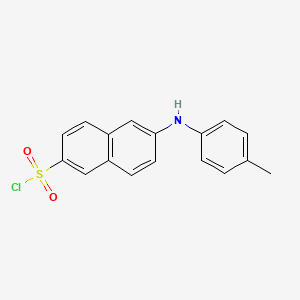 molecular formula C17H14ClNO2S B1617245 2-Naphthalenesulfonyl chloride, 6-((4-methylphenyl)amino)- CAS No. 62778-24-9