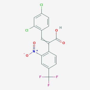 molecular formula C16H8Cl2F3NO4 B1617280 3-(2,4-Dichlorophenyl)-2-[2-nitro-4-(trifluoromethyl)phenyl]prop-2-enoic acid CAS No. 38635-54-0