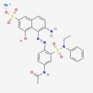 2-Naphthalenesulfonic acid, 5-[2-[4-(acetylamino)-2-[(ethylphenylamino)sulfonyl]phenyl]diazenyl]-6-amino-4-hydroxy-, sodium salt (1:1)