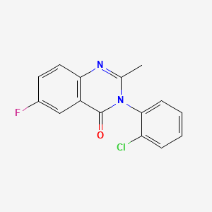 molecular formula C15H10ClFN2O B1617316 3-(2-Chlorophenyl)-6-fluoro-2-methyl-4(3H)-quinazolinone CAS No. 49579-12-6