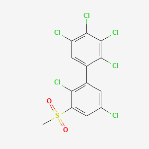 molecular formula C13H6Cl6O2S B1617322 1,1'-联苯, 2,2',3,4,5,5'-六氯-3'-(甲磺酰基)- CAS No. 104086-18-2