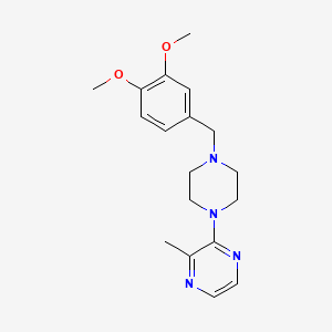 molecular formula C18H24N4O2 B1617324 1-(3,4-Dimethoxybenzyl)-1-(2-(3-methylpyrazinyl))piperazine CAS No. 63978-37-0