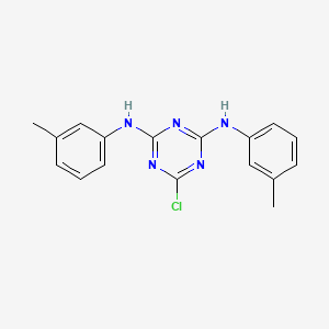 molecular formula C17H16ClN5 B1617358 6-chloro-N,N'-bis(3-methylphenyl)-1,3,5-triazine-2,4-diamine CAS No. 62752-05-0