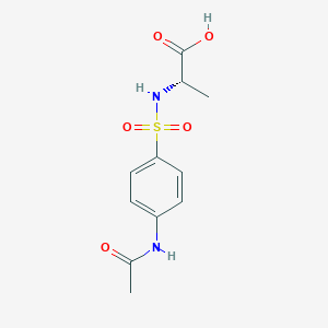 molecular formula C11H14N2O5S B1617364 L-Alanine, N-[[4-(acetylamino)phenyl]sulfonyl]- CAS No. 64527-17-9