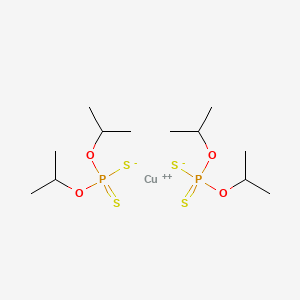 molecular formula C12H28CuO4P2S4 B1617394 Copper, bis(O,O-bis(1-methylethyl) phosphorodithioato-kappaS,kappaS')-, (SP-4-1)- CAS No. 7481-27-8