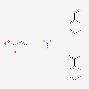 B1617405 2-Propenoic acid, polymer with ethenylbenzene and (1-methylethenyl)benzene, ammonium salt CAS No. 89678-90-0